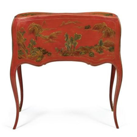 Lady's secretary with chinoiserie decor on the back