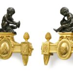 Paar große Kaminböcke