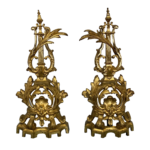 Seltenes Paar Kaminböcke, Frankreich um 1700-1720