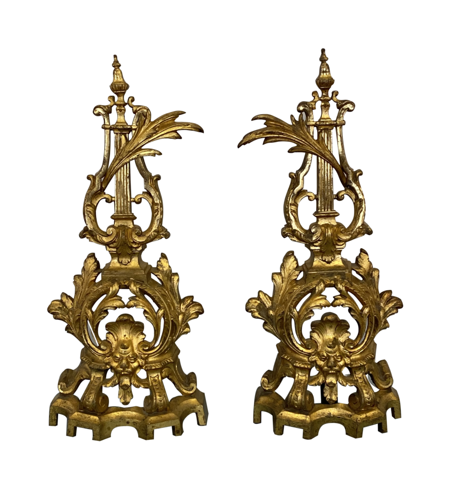 Seltenes Paar Kaminböcke, Frankreich um 1700-1720