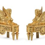 Paar schwere und massive Kaminböcke